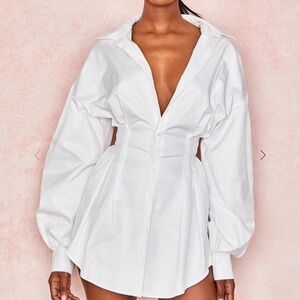 House of CB White Long Sleeve Dress